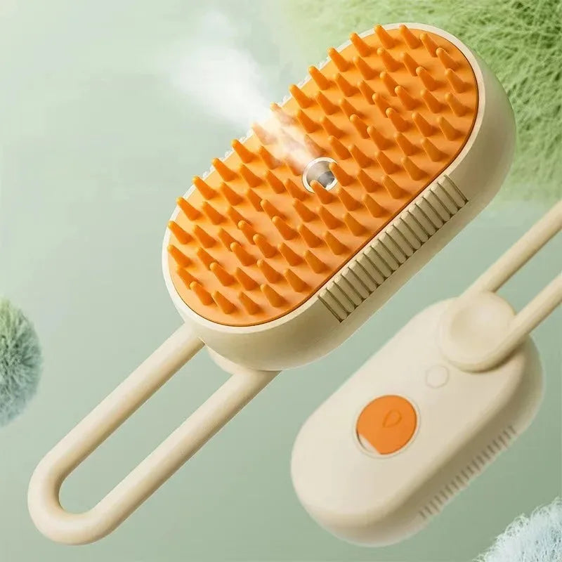 Electric Steam Pet Brush – Hair Removal & Massage